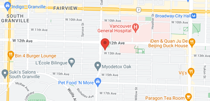 map of 207 975 W 13TH AVENUE